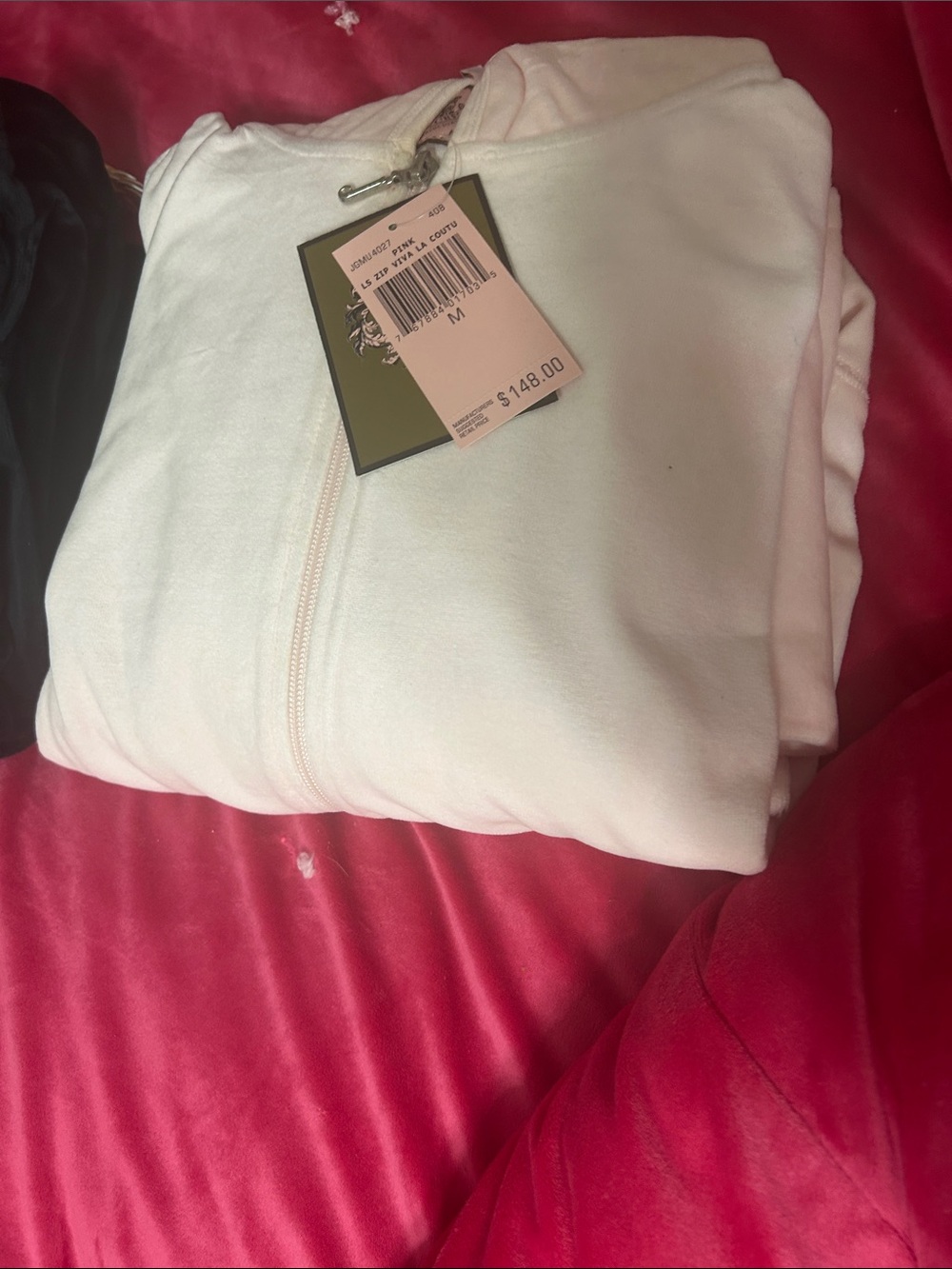 Juicy Couture Velour Zip tracksuit Set pink